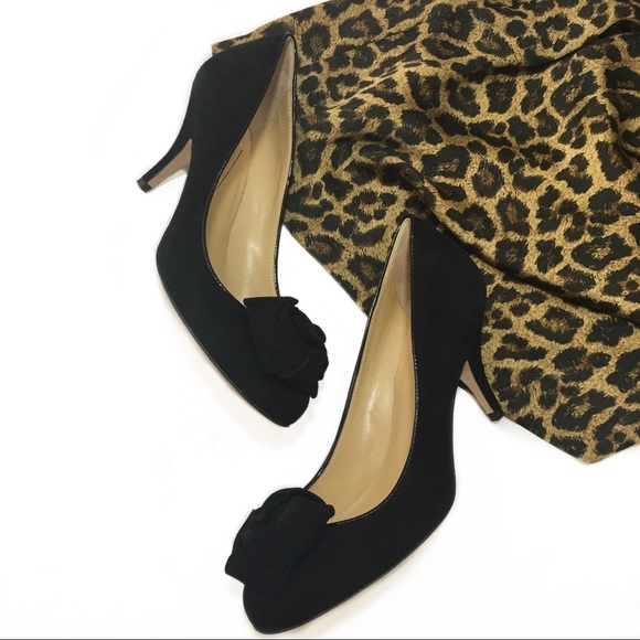 kate spade Shoes - Kate Spade New York Black Suede Bloom Heels